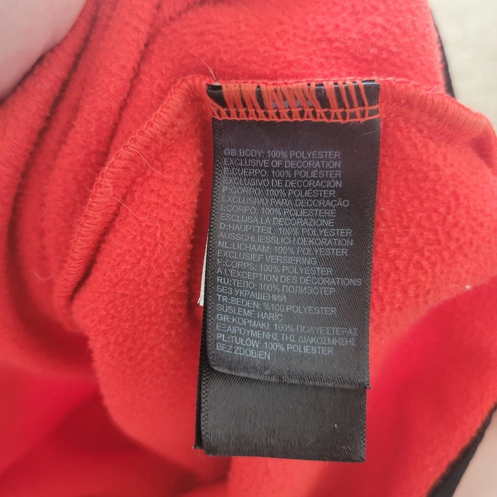 The‎ North Face Mens Pullover Red Sweatshirts Fleece 3/4 Black Hoodie Size L